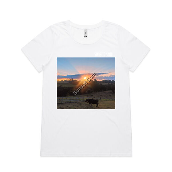Sunset Cow - AS Colour Womens Shallow Scoop Tee Thumbnail