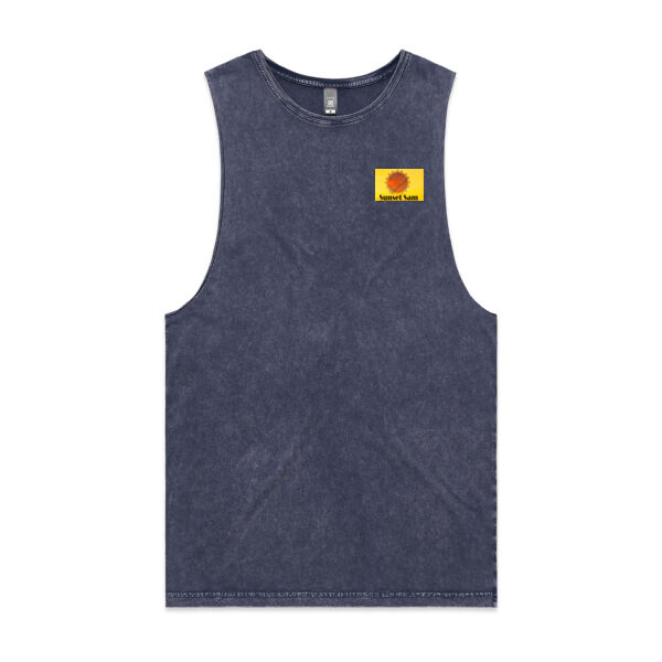 Sunset Cow, photo on back - AS Colour Mens Stone Wash Barnard Tank Thumbnail