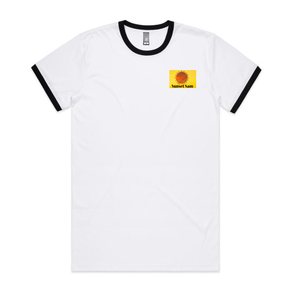 Sunset Cow, photo on back - AS Colour Mens Staple Ringer Tee Thumbnail