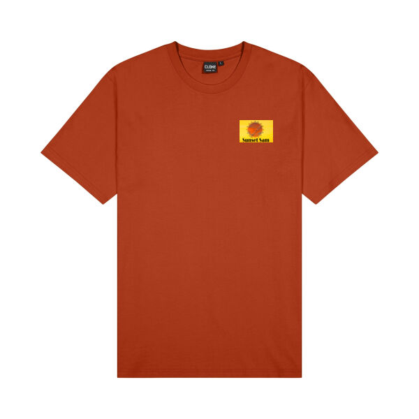 Sunset Cow, photo on back - Cloke Mens Outline Tee Thumbnail