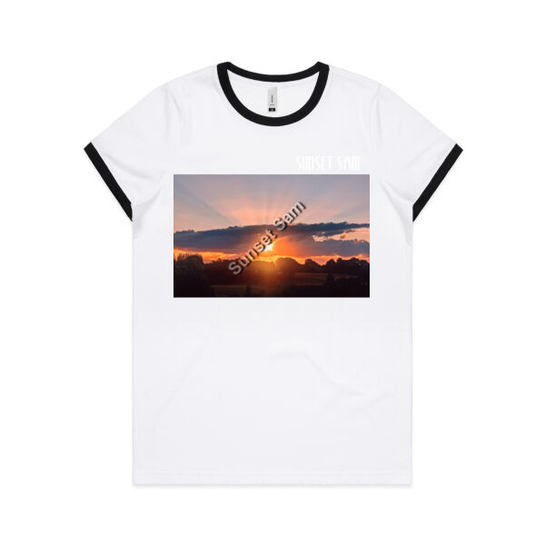 SUN STAR GLOW - AS Colour Womens Ringer Tee Thumbnail