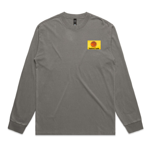 Sunset Star Glow, back - AS Colour Mens Heavy Faded Long Sleeved Tee Thumbnail