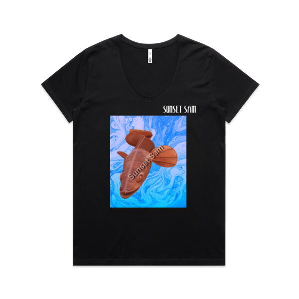 Steel Eel, front - AS Colour Womens Maple V Neck Tee Thumbnail