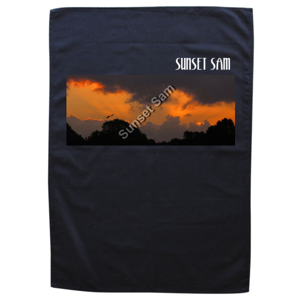 Through the storm, front - Black Tea Towel Thumbnail