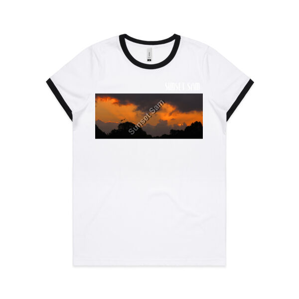 Through the storm, front - AS Colour Womens Ringer Tee Thumbnail