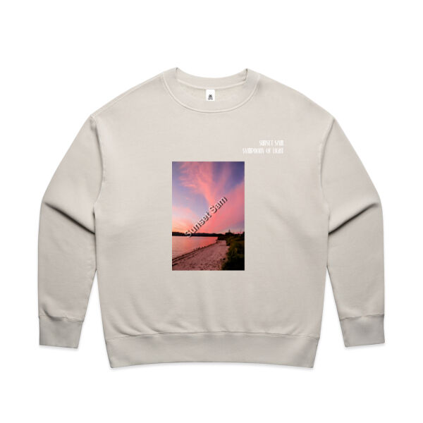 Beach sunset, front - AS Colour Women's Faded Relax Crew Thumbnail
