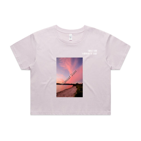 Beach sunset, front - AS Colour Womens Crop Tee Thumbnail