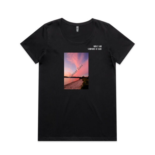 Beach sunset, front - AS Colour Womens Maple Scoop Tee Thumbnail
