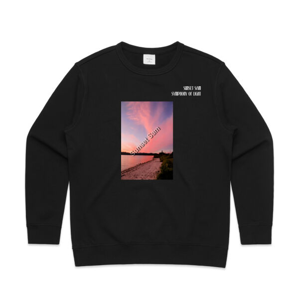 Beach sunset, front - AS Colour Womens Premium Crew Thumbnail