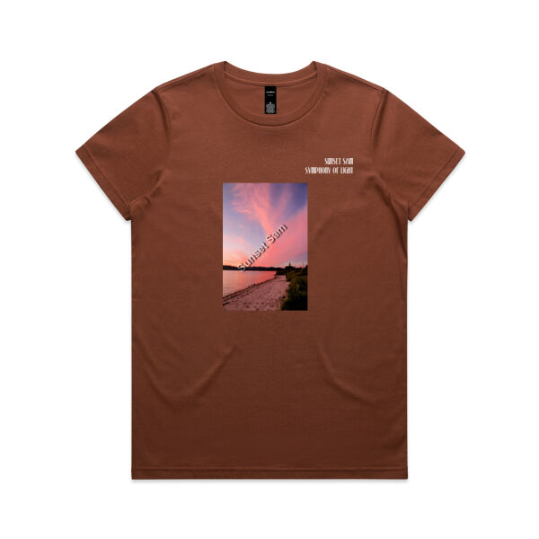 Beach sunset, front - AS Colour Womens Maple Tee Thumbnail