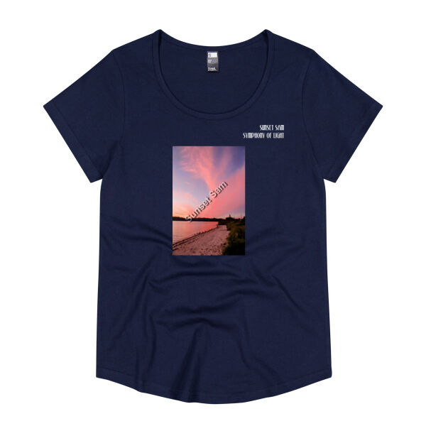 Beach sunset, front - Thread Project Womens Jazz Scoop Neck Tee Thumbnail