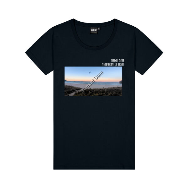 Peaceful Beach, front - Cloke Womens Silhouette Tee Thumbnail