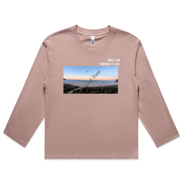 Peaceful Beach, front - AS Colour Womens Martina Longsleeve Tee Thumbnail