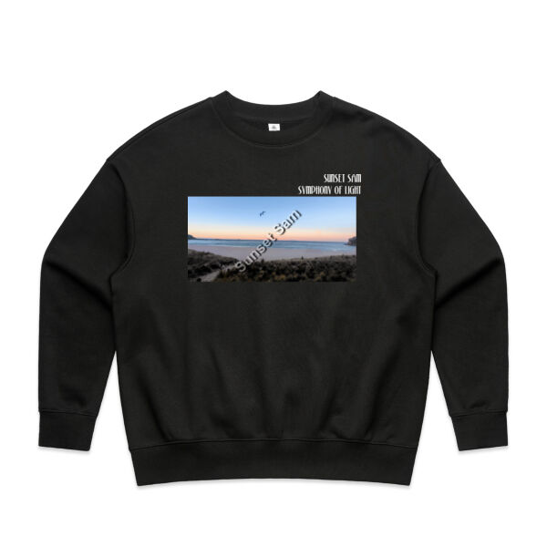 Peaceful Beach, front - AS Colour Womens Heavy Crew Thumbnail