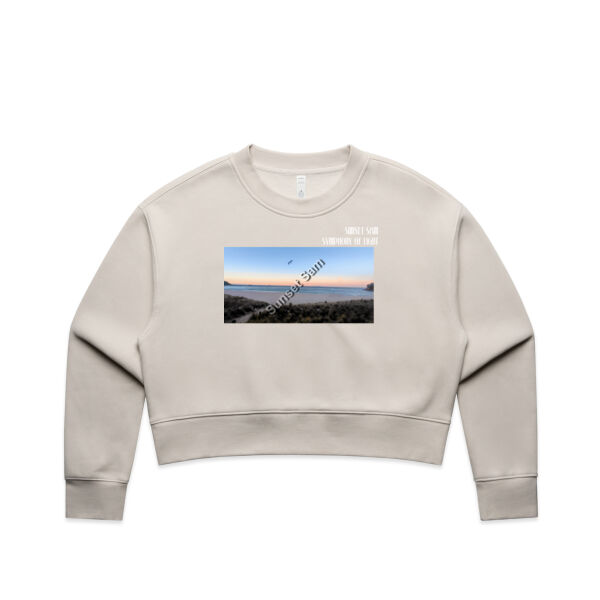 Peaceful Beach, front - AS Colour Women's Relax Crop Crew Thumbnail