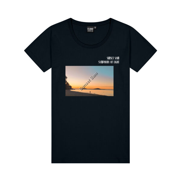 Beach stroll, front - Cloke Womens Silhouette Tee Thumbnail