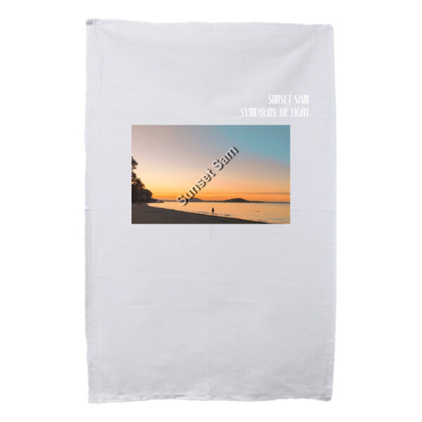 Beach stroll, front - Tea Towel Thumbnail