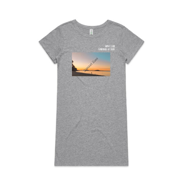 Beach stroll, front - AS Colour Womens Mika Organic Short Sleeved Dress Thumbnail