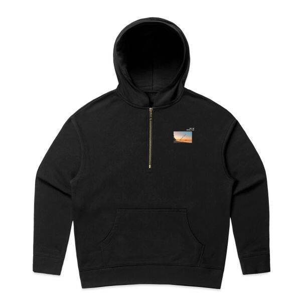 Beach stroll, front - AS Colour Womens Relax Half Zip Hood Thumbnail