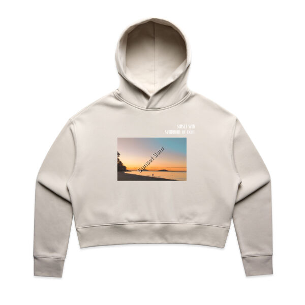 Beach stroll, front - AS Colour Womens Relax Crop Hood Thumbnail