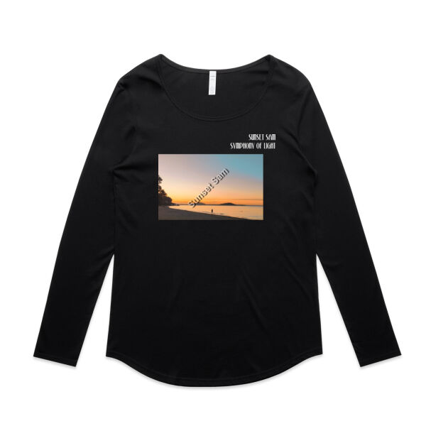 Beach stroll, front - AS Colour Womens Mali Long Sleeve Tee Thumbnail