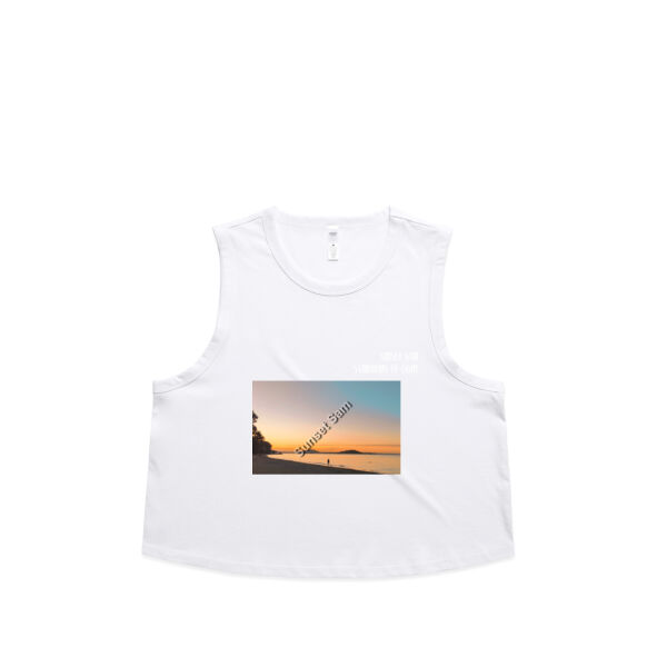 Beach stroll, front - AS Colour Womens Martina Crop Tank Thumbnail