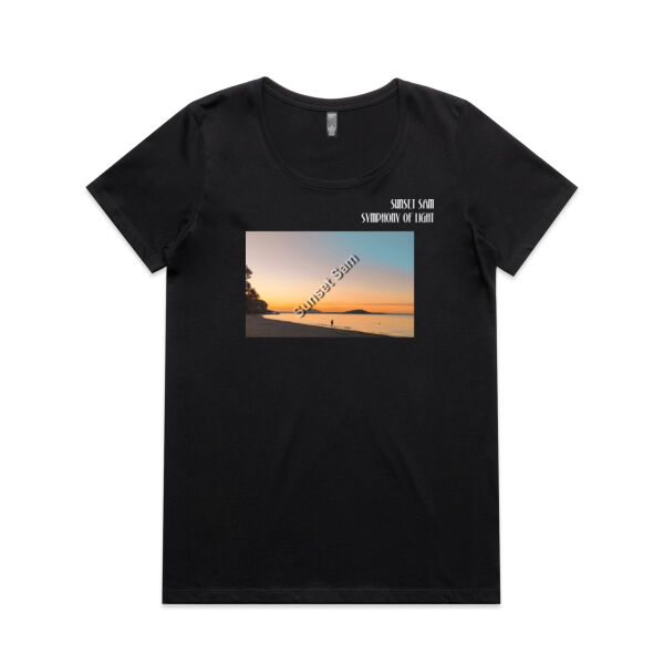 Beach stroll, front - AS Colour Womens Maple Scoop Tee Thumbnail