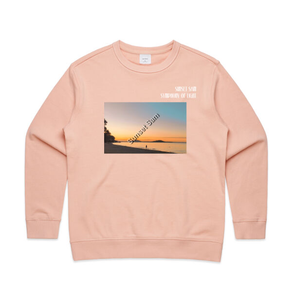 Beach stroll, front - AS Colour Womens Premium Crew Thumbnail