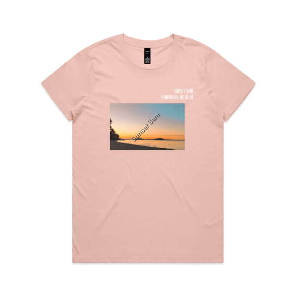 Beach stroll, front - AS Colour Womens Maple Tee Thumbnail