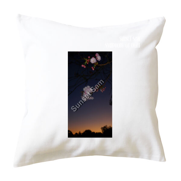 Cherry blosssoms  night sky, front - Cushion cover Thumbnail