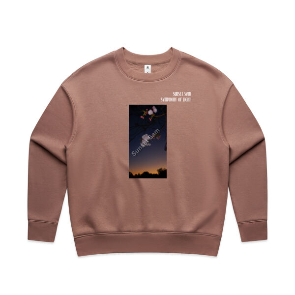 Cherry blosssoms  night sky, front - AS Colour Women's Relax Crew Thumbnail