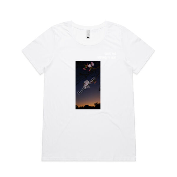 Cherry blosssoms  night sky, front - AS Colour Womens Shallow Scoop Tee Thumbnail