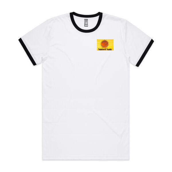 Cherry blosssoms  night sky, back - AS Colour Mens Staple Ringer Tee Thumbnail