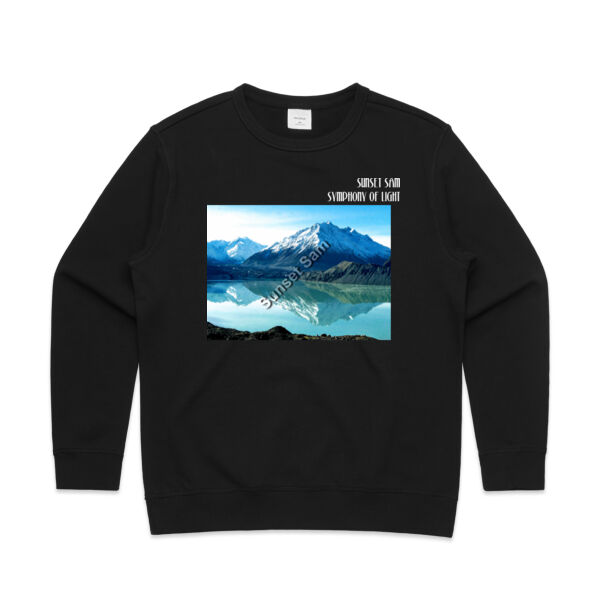 Lake Tasman Reflections, front - AS Colour Womens Premium Crew Thumbnail