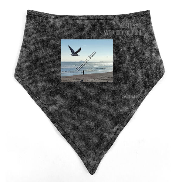 Fishing on the beach, front - Stonewash Bandana Bib Thumbnail