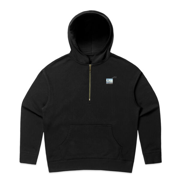 Fishing on the beach, front - AS Colour Womens Relax Half Zip Hood Thumbnail