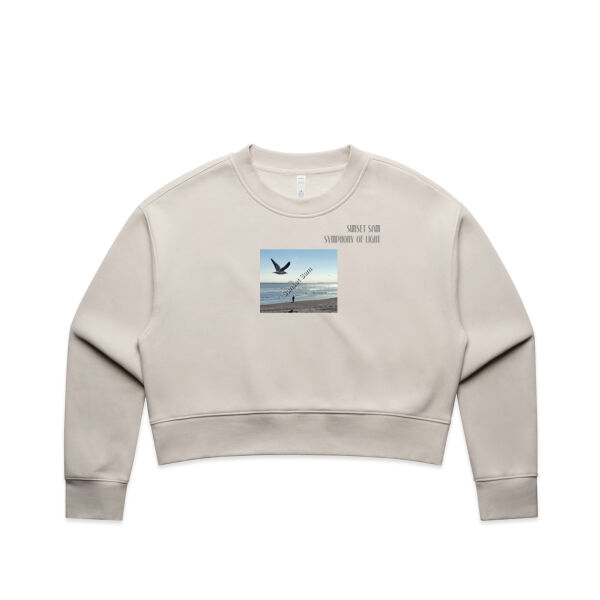 Fishing on the beach, front - AS Colour Women's Relax Crop Crew Thumbnail
