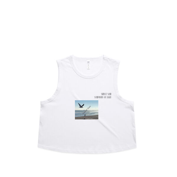 Fishing on the beach, front - AS Colour Womens Martina Crop Tank Thumbnail