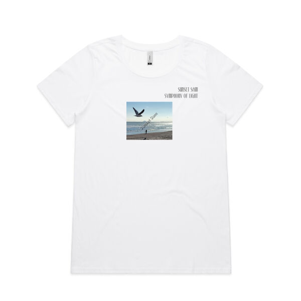 Fishing on the beach, front - AS Colour Womens Shallow Scoop Tee Thumbnail