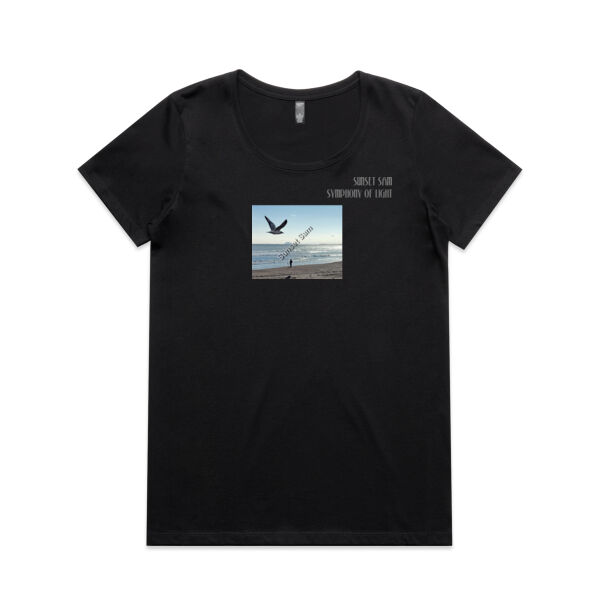 Fishing on the beach, front - AS Colour Womens Maple Scoop Tee Thumbnail