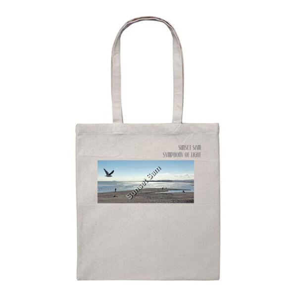 Long beach, front - Heavy Duty Canvas Tote Bag Thumbnail