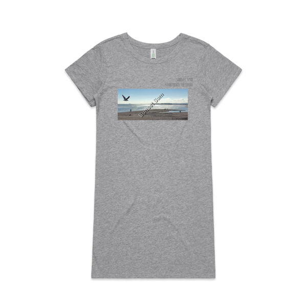 Long beach, front - AS Colour Womens Mika Organic Short Sleeved Dress Thumbnail