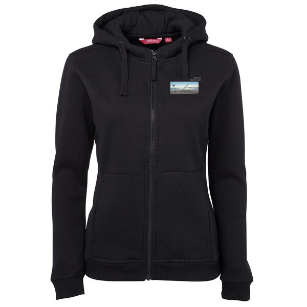 Long beach, front - JB's Ladies Full Zip Fleecy Hoodie Thumbnail