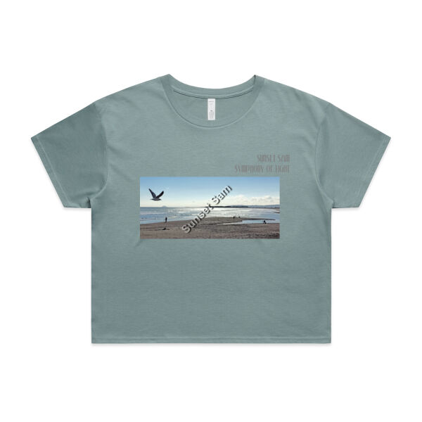 Long beach, front - AS Colour Womens Crop Tee Thumbnail