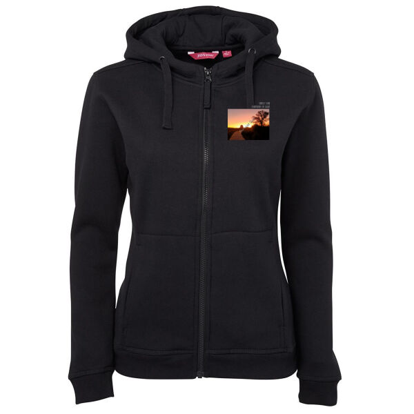 Pathway to Paradise, front - JB's Ladies Full Zip Fleecy Hoodie Thumbnail