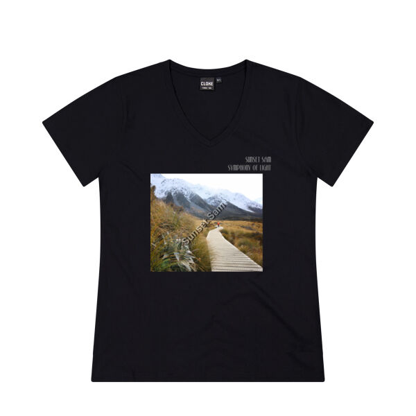 Mountain Path, front - Cloke Womens V-Neck Tee V2 Thumbnail