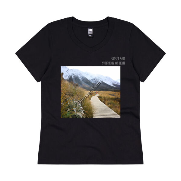 Mountain Path, front - Thread Project Womens Eden V-Neck Tee Thumbnail