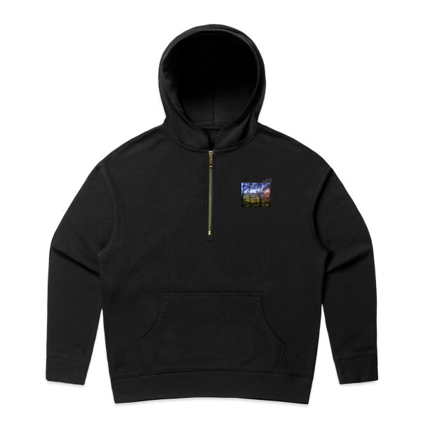 Ponga Paradise front - AS Colour Womens Relax Half Zip Hood Thumbnail