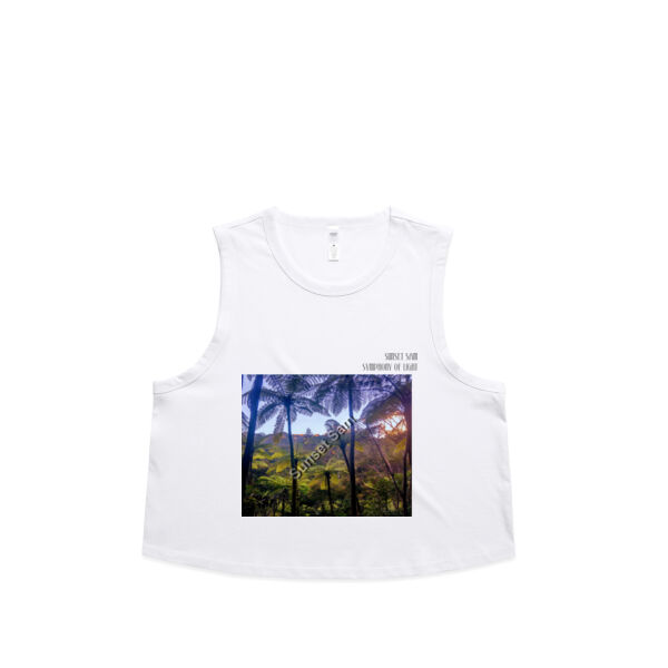 Ponga Paradise front - AS Colour Womens Martina Crop Tank Thumbnail