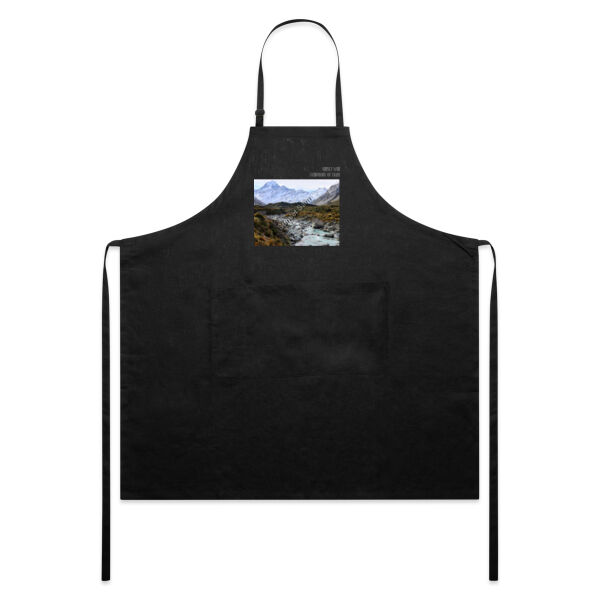 Curved creek from Mount Aoraki, front - AS Colour Linen Apron Thumbnail